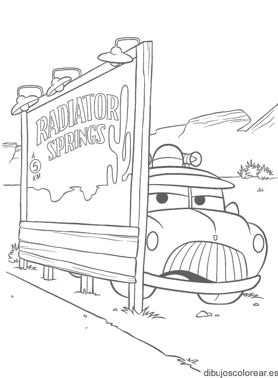 Dibujo de un cochecito con un letrero
