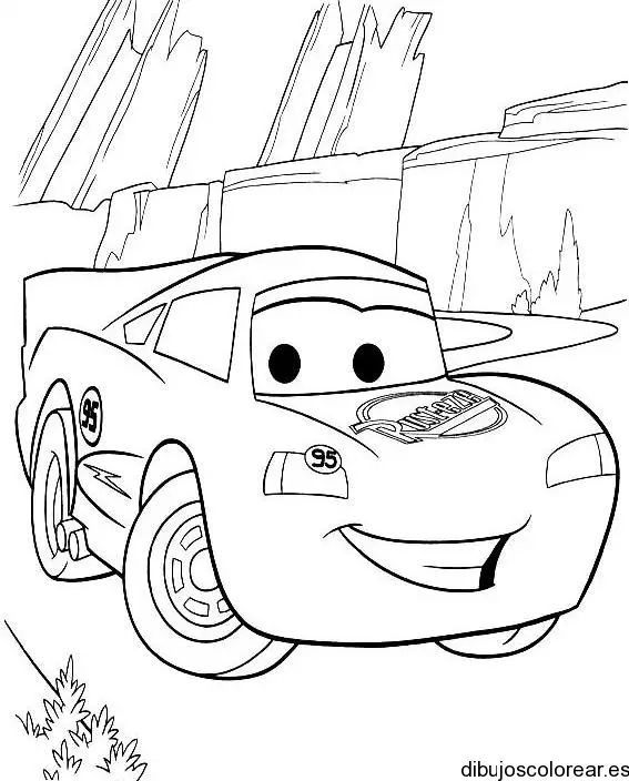 Dibujo de un cochecito en la montaña