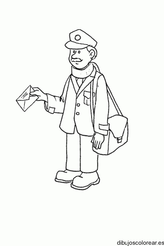 Dibujo de un cartero trabajando