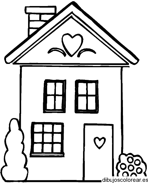 Dibujo de una casa con corazón 