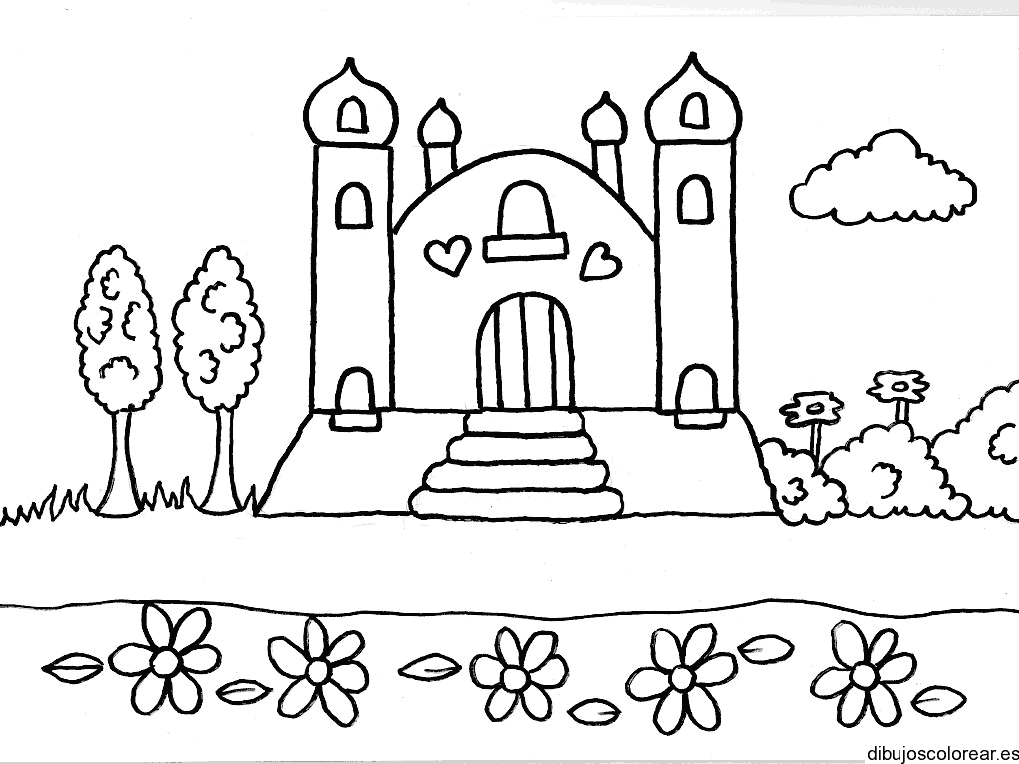 Dibujo de un castillo encantado