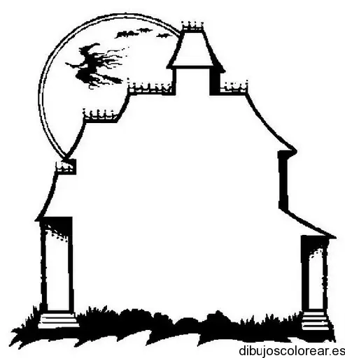 Dibujo de una casa de Halloween 