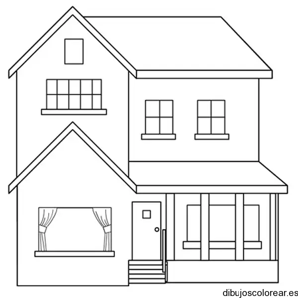 Dibujo de una casita de dos niveles