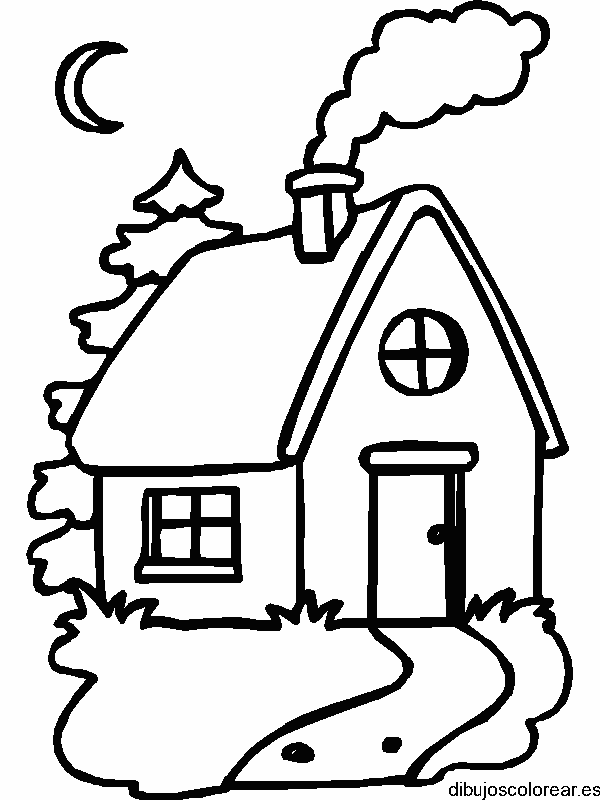 Dibujo de una casa con chimenea