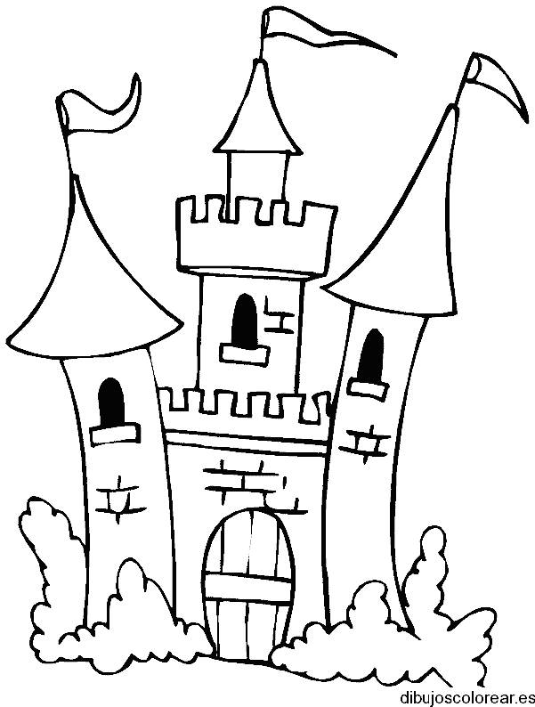 Dibujo de un castillo con plantas