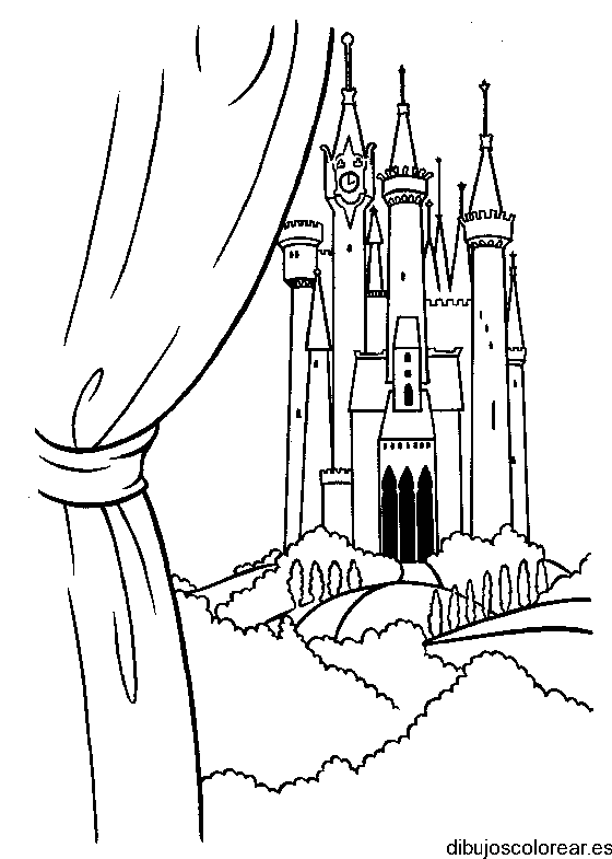Dibujo de ventana de un castillo