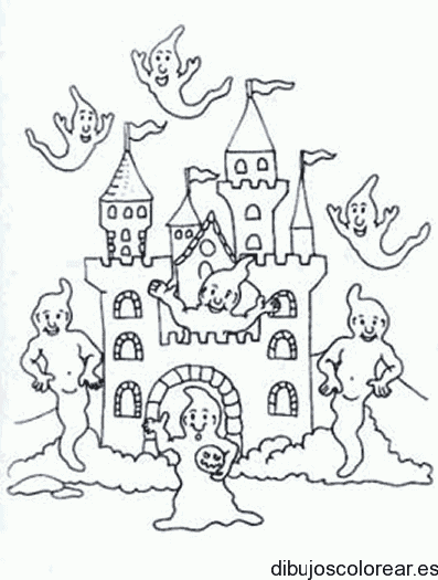 Dibujo de un castillo de fantasmas 