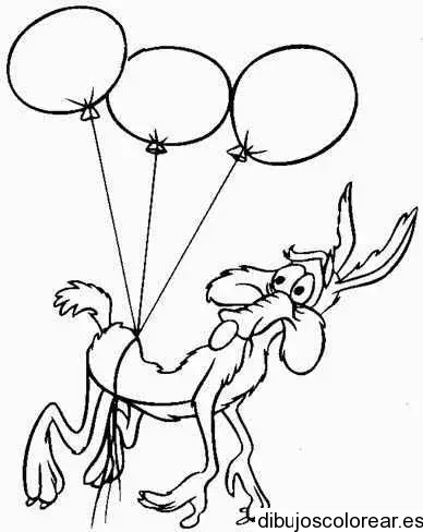 Dibujo del coyote con globos
