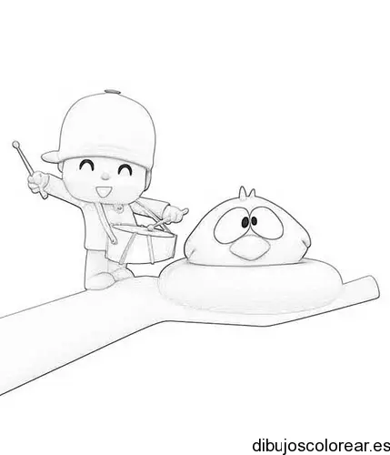Dibujo de un niño con un tambor