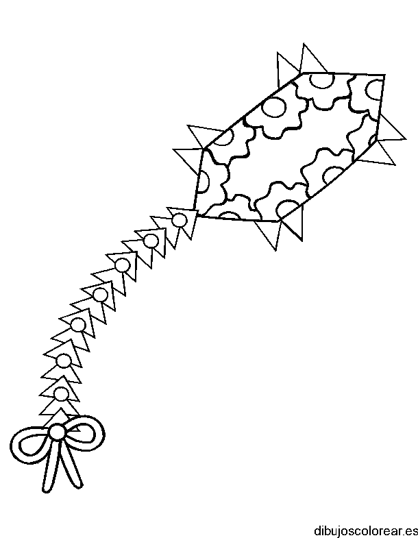Dibujo de un cometa con flores