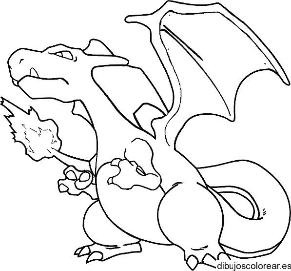 Dibujo de un dragón alado