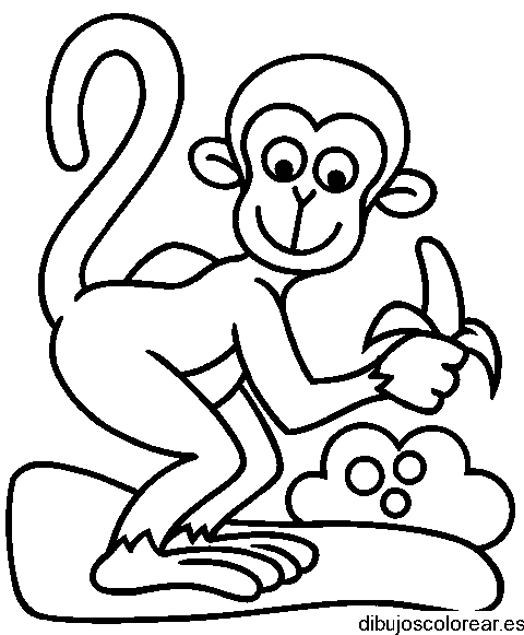 Dibujo de mono con una banana
