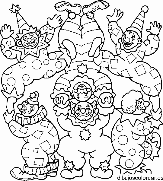 Dibujo de payasos malabaristas