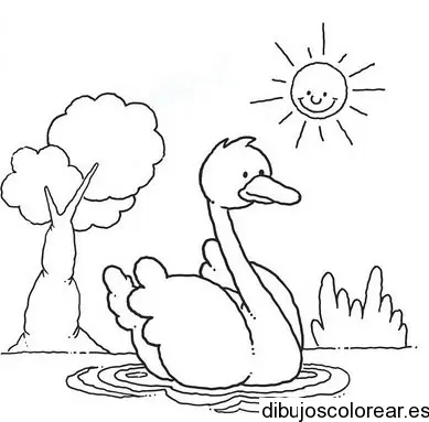 Dibujo de un pato bajo el sol