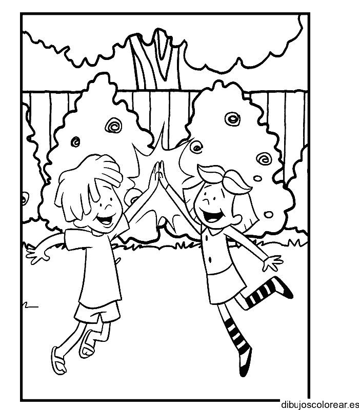 Dibujo de niños jugando