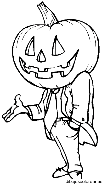 Dibujo de un hombre calabaza 