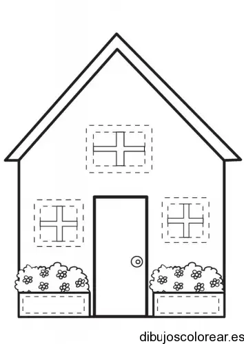 Dibujo de una casita con jardín