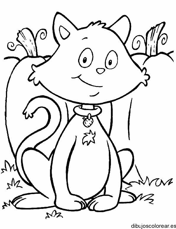 Dibujo de un gato en el bosque