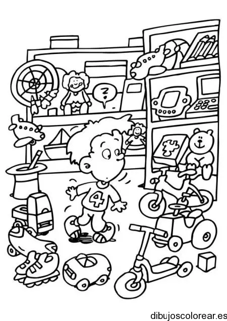 Dibujo de un cuarto de juegos