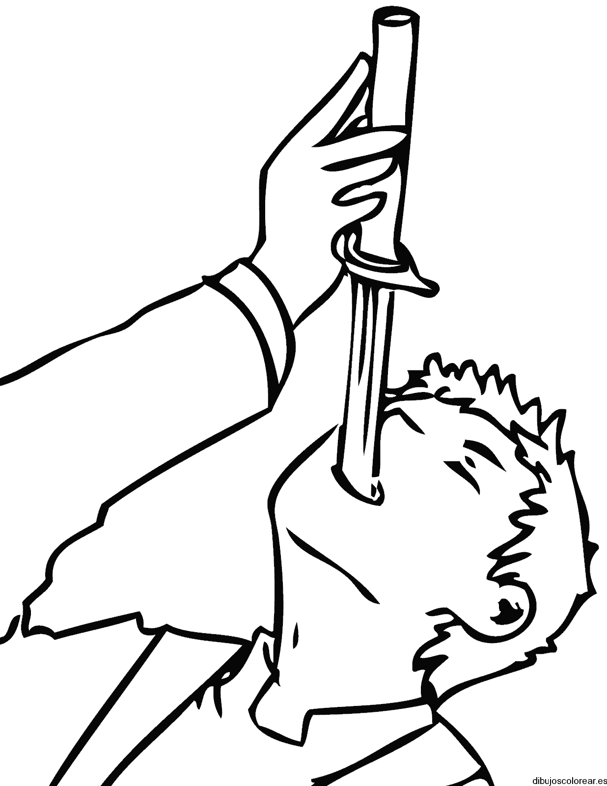 Dibujo de malabarista con espada