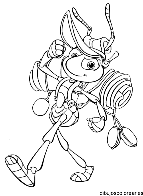 Dibujo de una hormiga de viaje