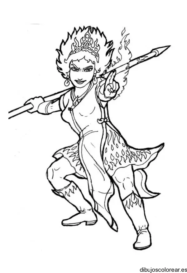 Dibujo de una chica guerrera