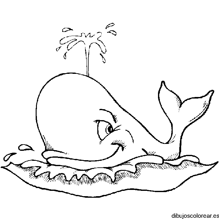 Dibujo de una ballena sonriente