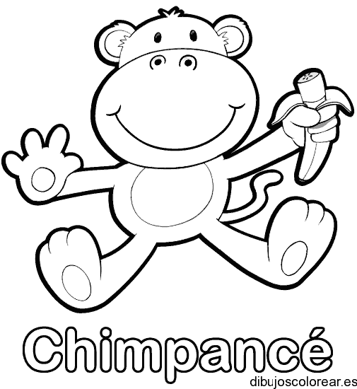 Dibujo de un chimpancé con una banana