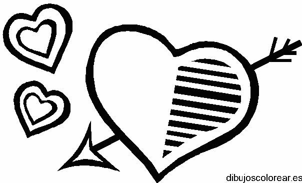 Dibujo de un corazón con líneas