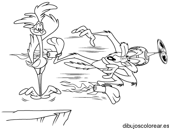 Dibujo del Correcaminos con el coyote