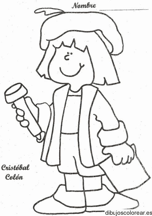 Dibujo de Cristóbal Colón de niño 