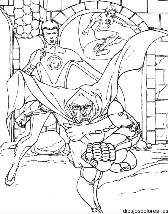 Dibujo del Dr. Doom huyendo