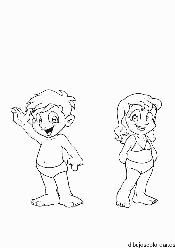 Dibujo de una pareja de niños 