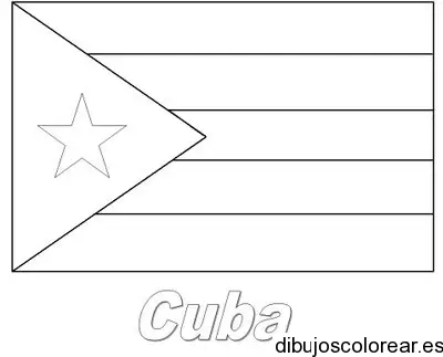Dibujo de bandera de Cuba