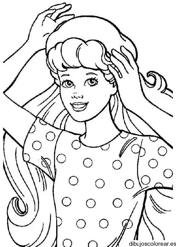 Dibujo de Barbie en el tocador