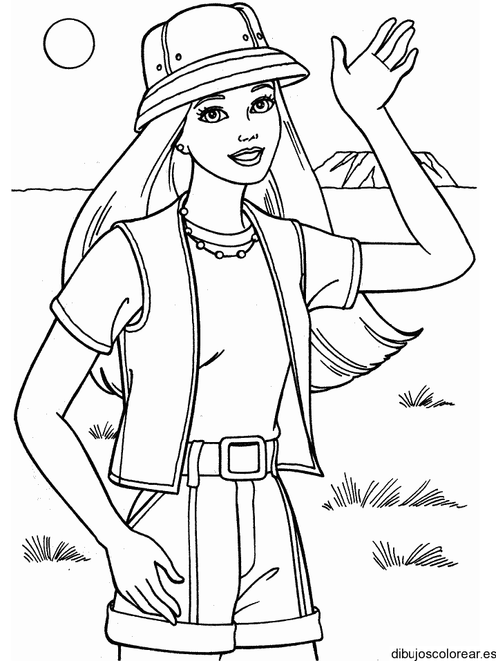 Dibujo de Barbie de safari