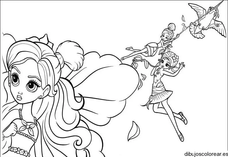 Dibujo de hadas volando