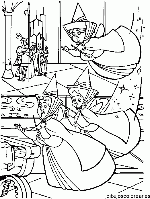Dibujo de tres hadas madrinas