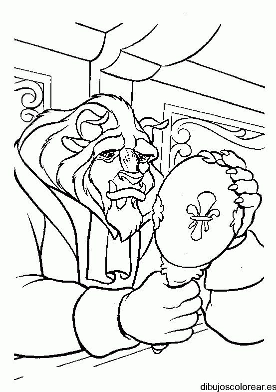 Dibujo de La Bestia frente al espejo
