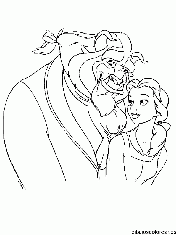 Dibujo del perfil de La Bella y La Bestia