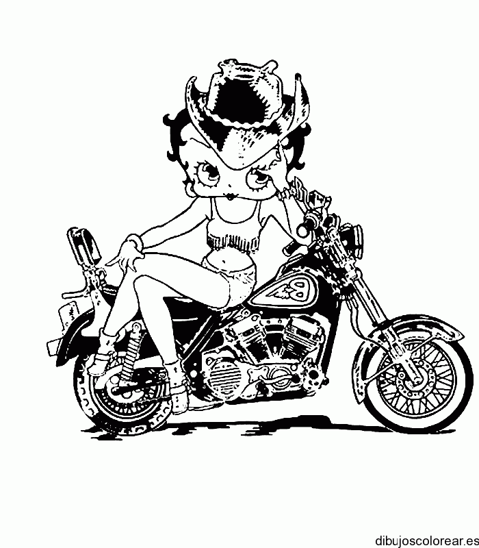 Tatuaje de Betty Boop en moto
