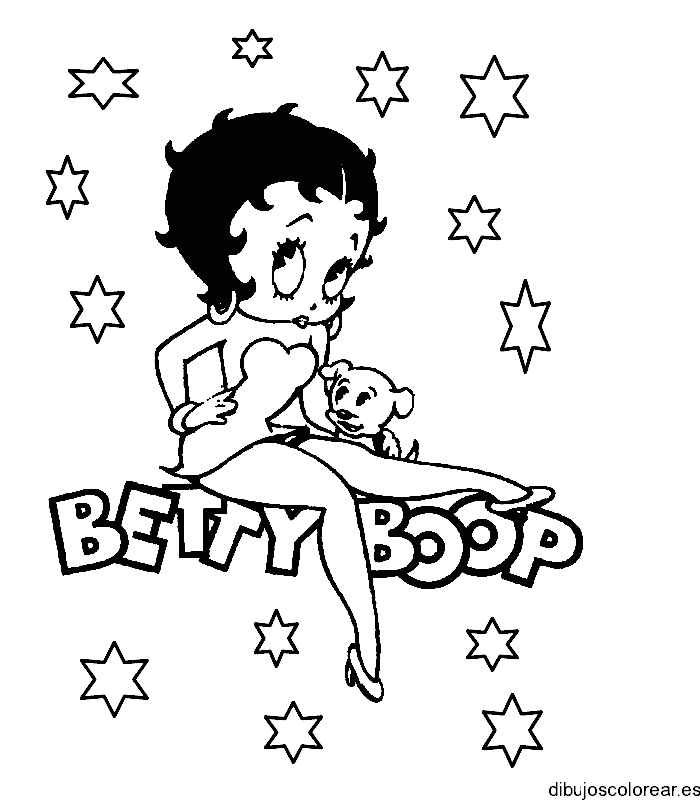 Dibujo de Betty Boop con un osito