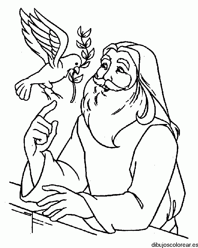 Dibujo de Moisés y un ave