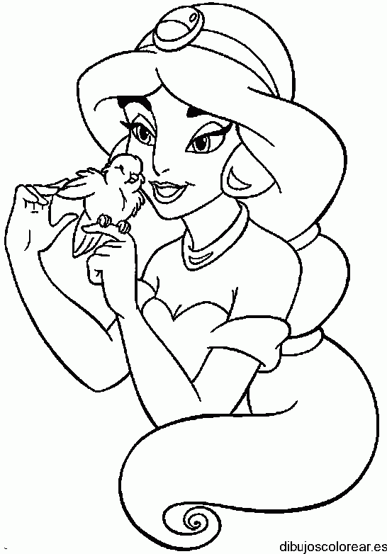 Dibujo de Jazmín y un ave