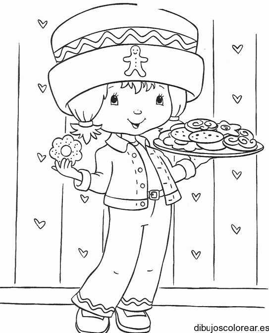 Dibujo de Fresita con galletas