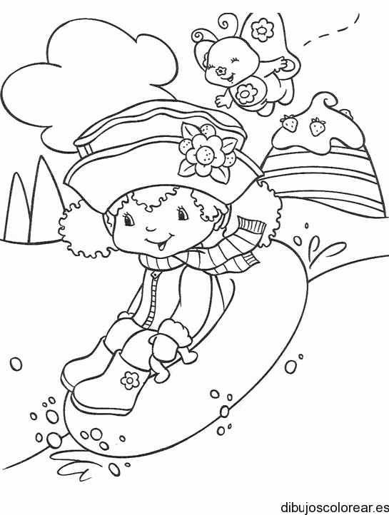 Dibujo de Fresita en la nieve