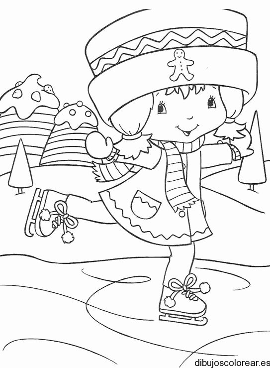 Dibujo de Fresita patinando