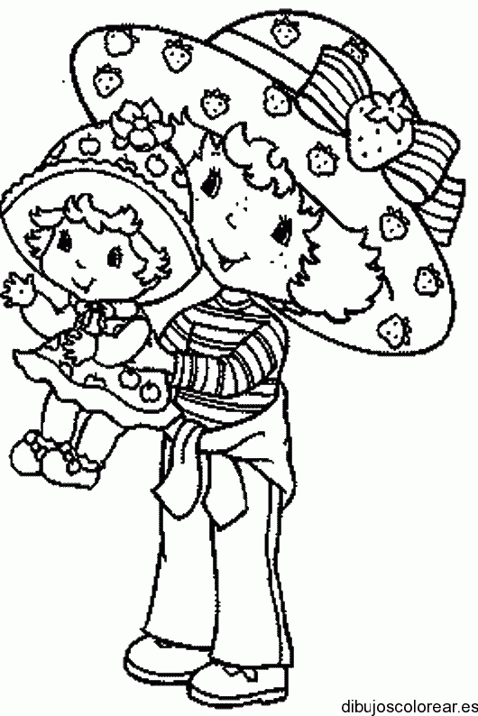 Dibujo de Fresita con una muñeca