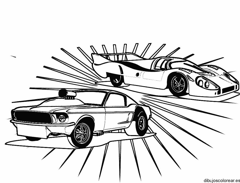 Dibujo de dos coches clásicos