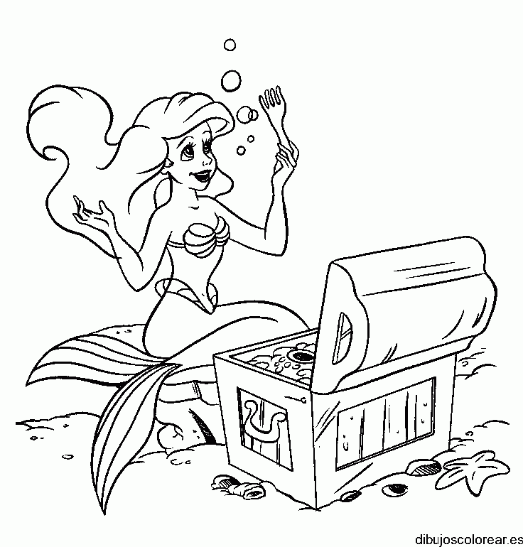 Dibujo de Ariel y un tesoro